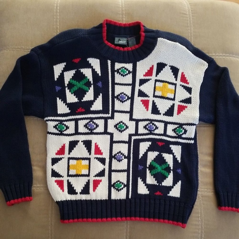 Vintage Liz Claiborne LizWear 80s 90s Knit Pullover Sweater Size S Small Cotton